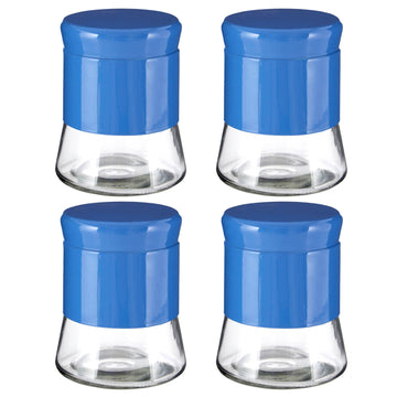 Set Of 4 800ml Blue Coffee Sugar Tea Canister Jar
