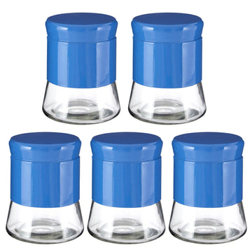 Set Of 5 800ml Blue Coffee Sugar Tea Canister Jar
