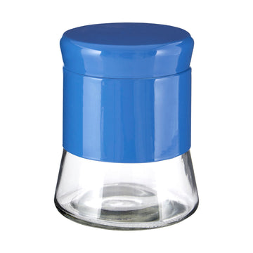 800ml Blue Stainless Steel Glass Storage Jar