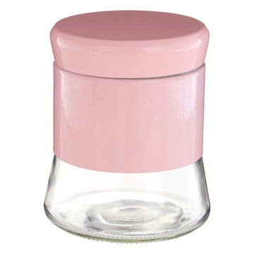 Set Of 5 800ml Pink Stainless Steel Glass Jar