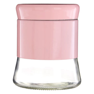 Set of 3 800ml Pink Stainless Steel Glass Storage Jars