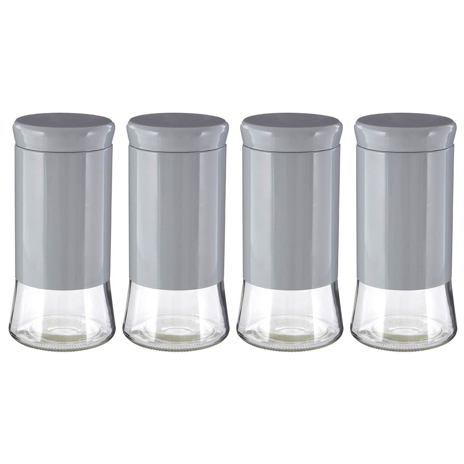 Set Of 4 1.5 Litre Grey Preserving Food Jars