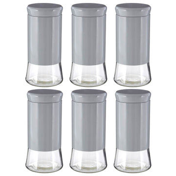 Set Of 6 1.5 Litre Grey Preserving Food Glass Jars