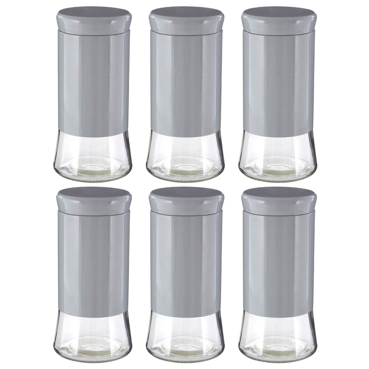 Set Of 6 1.5 Litre Grey Preserving Food Glass Jars