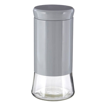 Set of 3 1.5 Litre Grey Glass Storage Jar