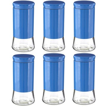 Set Of 6 1.5Litre Blue Storage Jar Canister