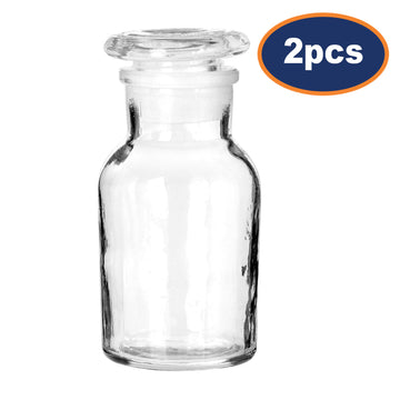 2Pcs 125ml Clear Glass Apothecary Bottle