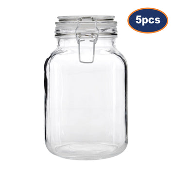 5 Pcs 2L Clear Glass Storage Preserving Jar