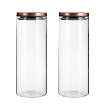 Set Of 2 Freska 1.6ml Round Clear Glass Jars