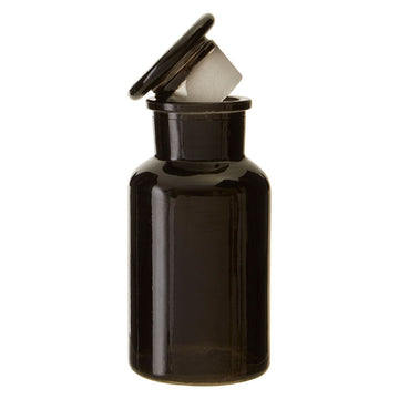 5pcs 250ml Black Embossed Glass Apothecary Jar