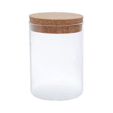 Tromso 700ml Glass Jar with Label Cork Lid