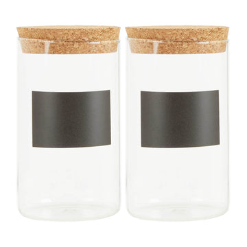 Tromso 2pc 1000ml Glass Cylinder Canister Jar