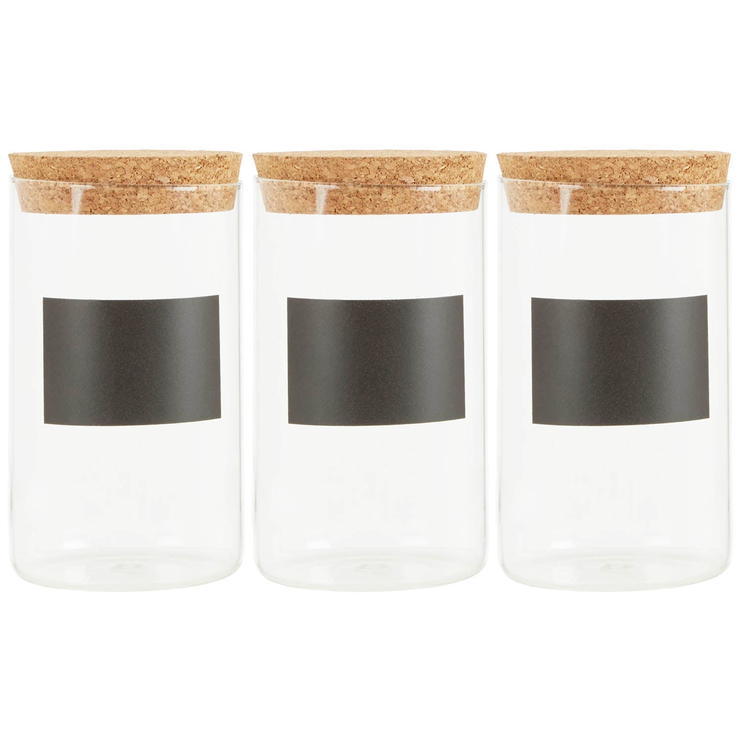 Tromso 3pc 1000ml Glass Cylinder Canister Jar