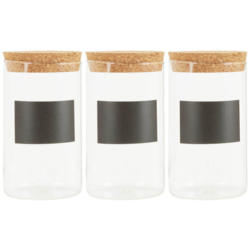 Tromso 3pc 1000ml Glass Cylinder Canister Jar