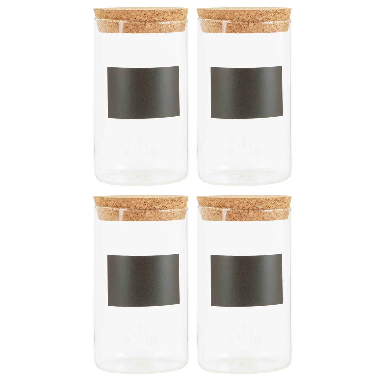 Tromso 4pc 1000ml Glass Cylinder Canister Jar