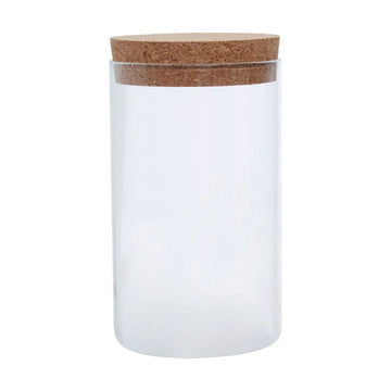 Tromso 1000ml Glass Jar with Label Cork Lid