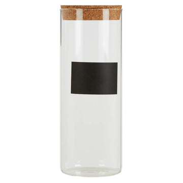 Tromso 1600ml Glass Jar with Label Cork Lid