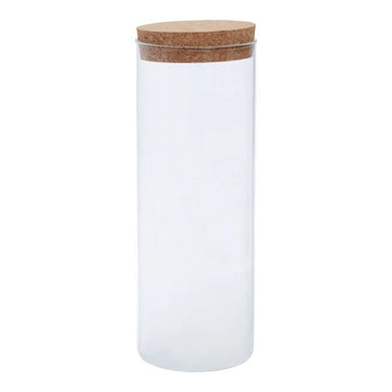 Tromso 1600ml Glass Jar with Label Cork Lid