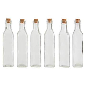 6x Tromso 250ml Tall Glass Bottles Cork Lid