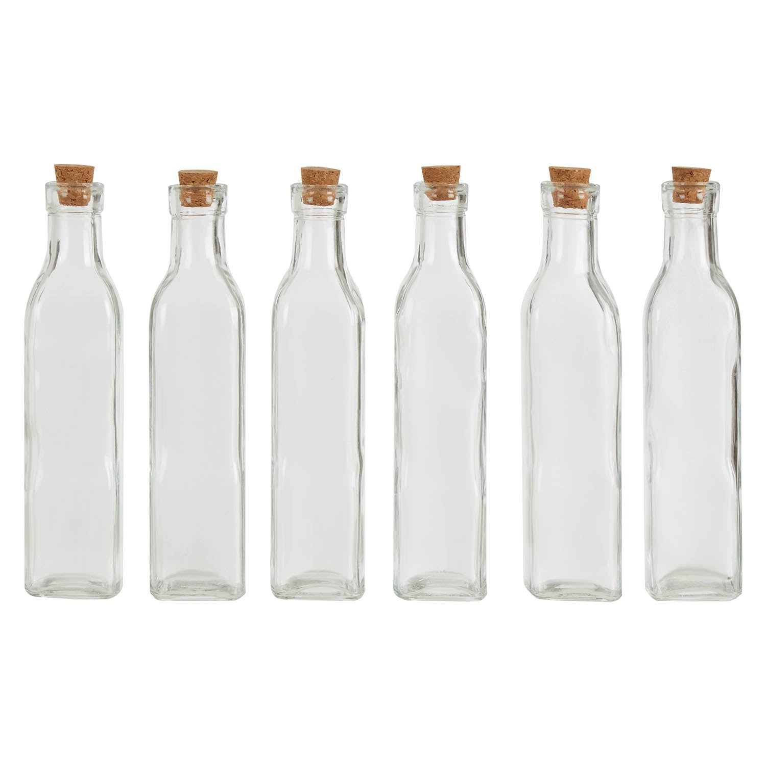 6x Tromso 250ml Tall Glass Bottles Cork Lid
