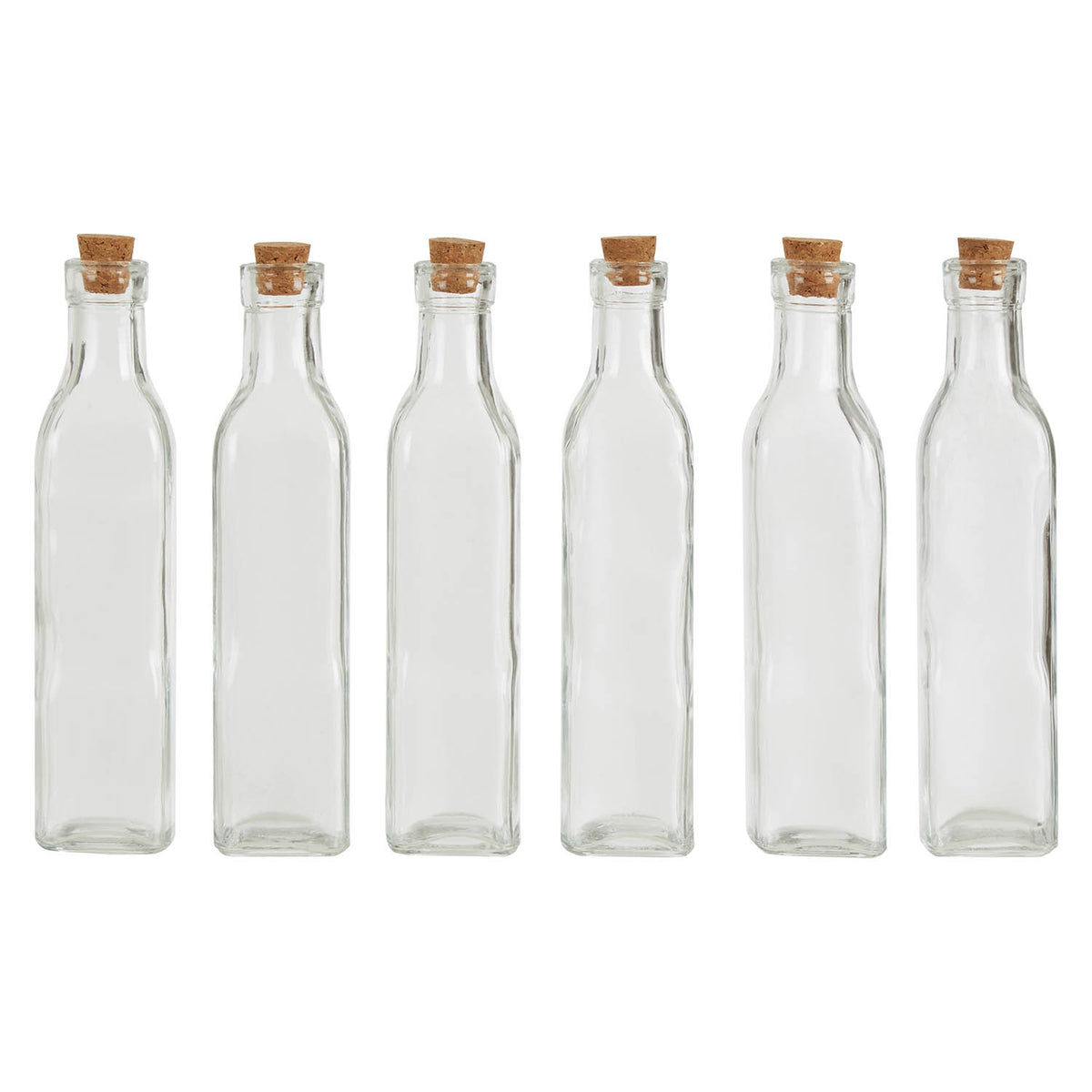 6x Tromso 250ml Tall Glass Bottles Cork Lid
