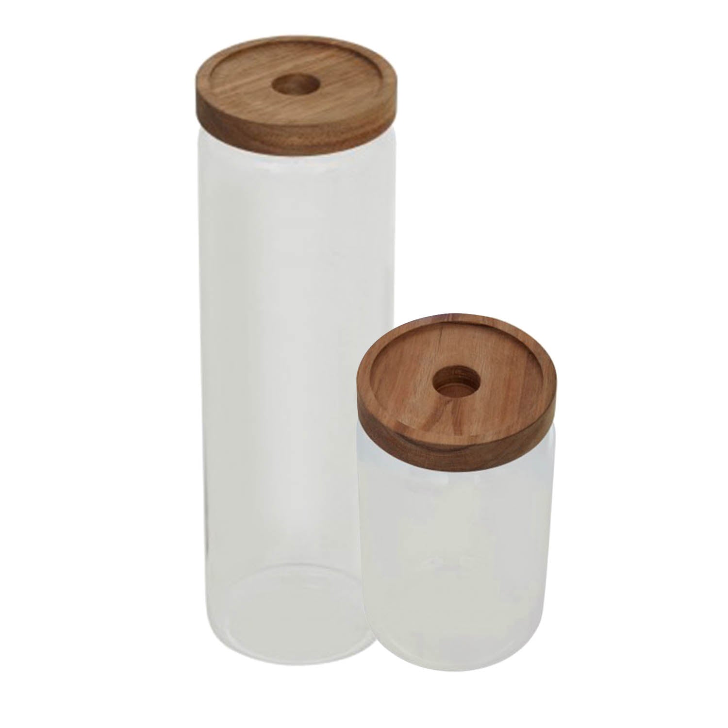 Pack of 2 Freska Clear Glass Kitchen Food Storage Canisters