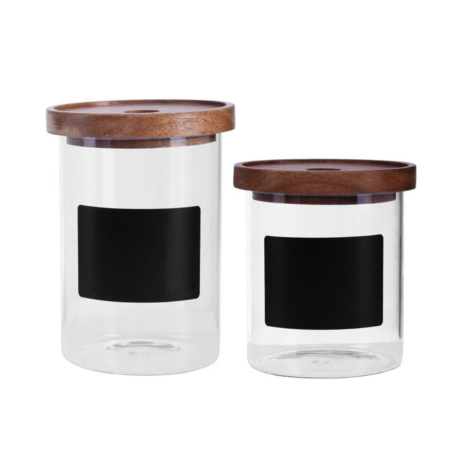 2-Set Tromso Chalkboard Glass Storage Jar with Wood Lid 750/950ml