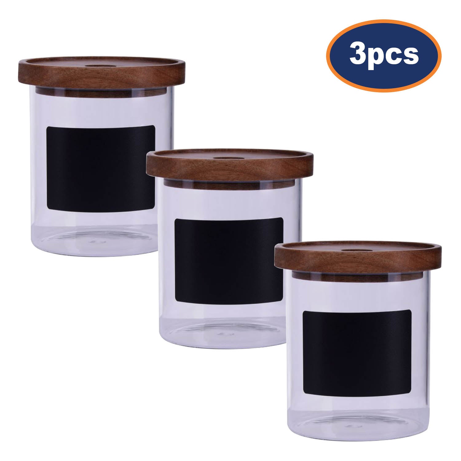 3pcs Tromso Chalkboard Glass Storage Jar 750ml Container