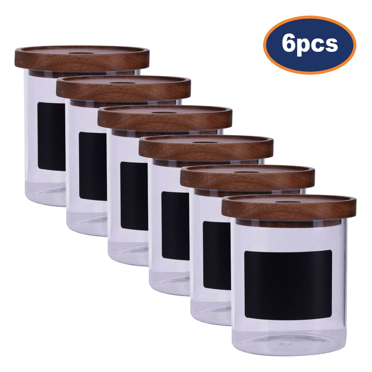 6pcs Tromso Chalkboard Glass Storage Jar 750ml Container