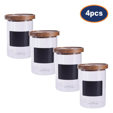 4pcs Tromso Chalkboard Glass Storage Jar 950ml Container