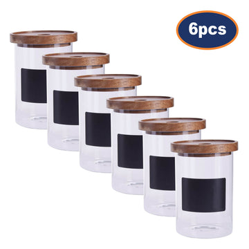 6pcs Tromso Chalkboard Glass Storage Jar 950ml Container