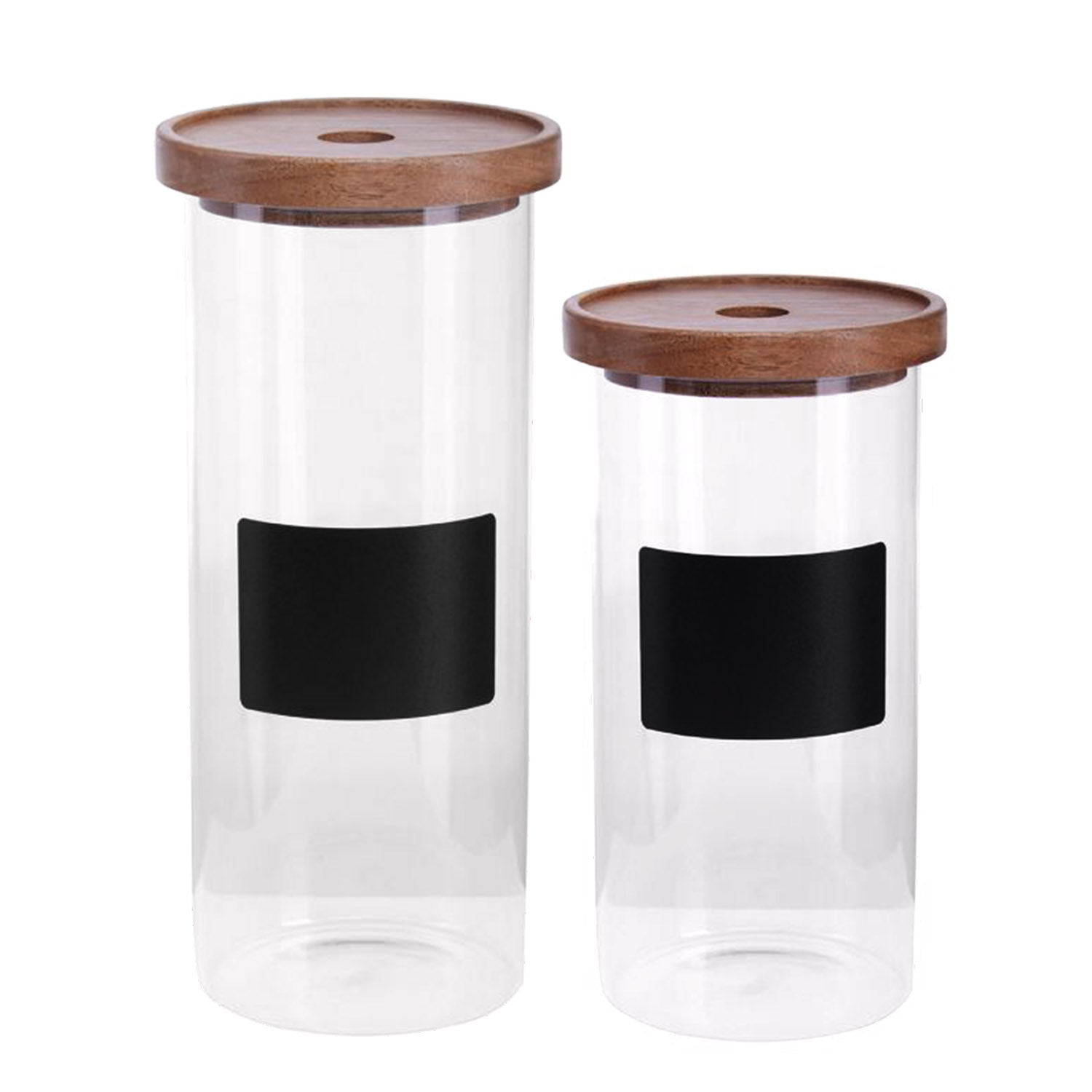 2-Set Tromso Chalkboard Glass Storage Jar with Wood Lid 1300/1800ml