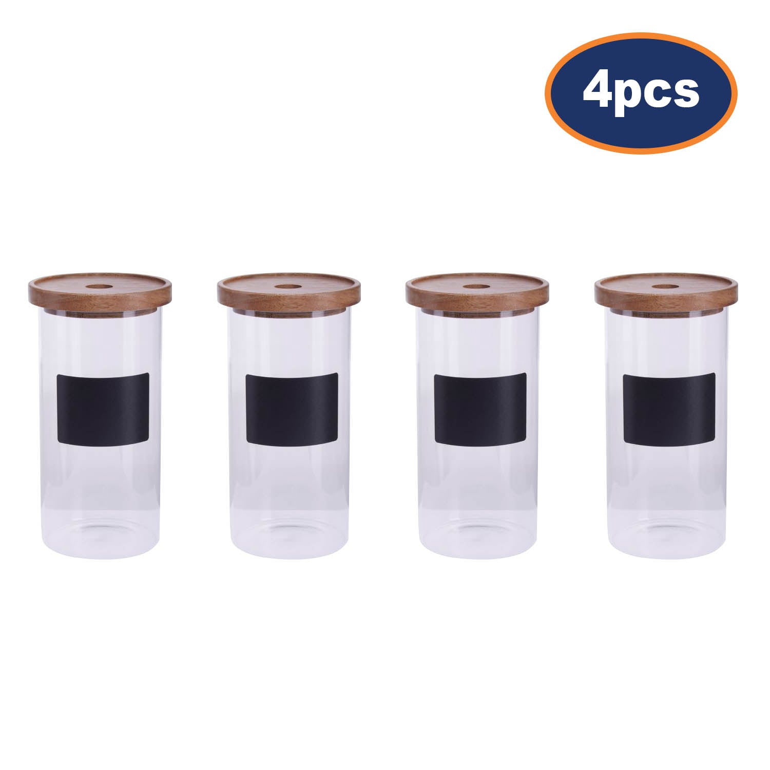 4pcs Tromso Chalkboard Glass Storage Jar 1300ml Container