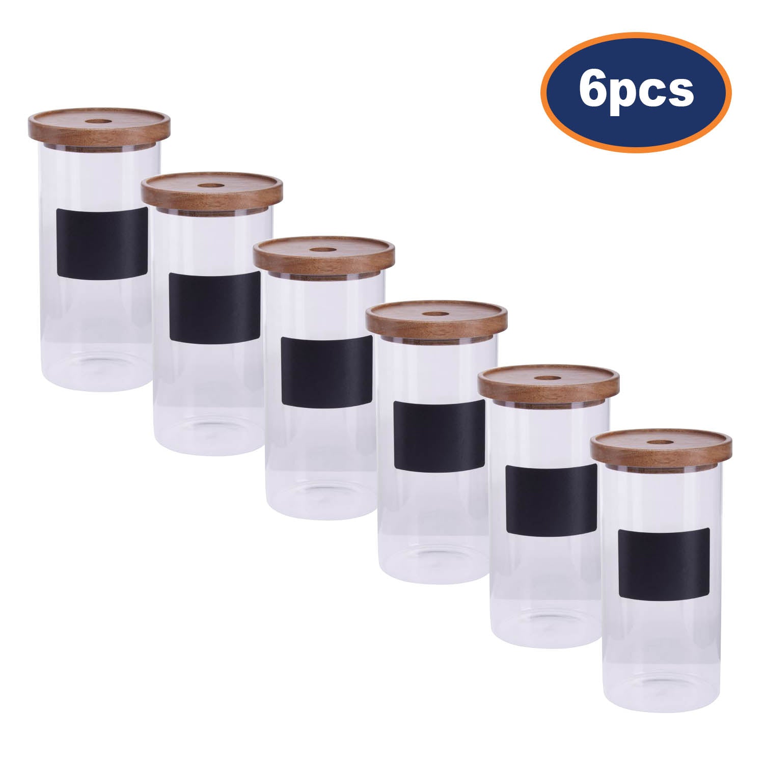 6pcs Tromso Chalkboard Glass Storage Jar 1300ml Container