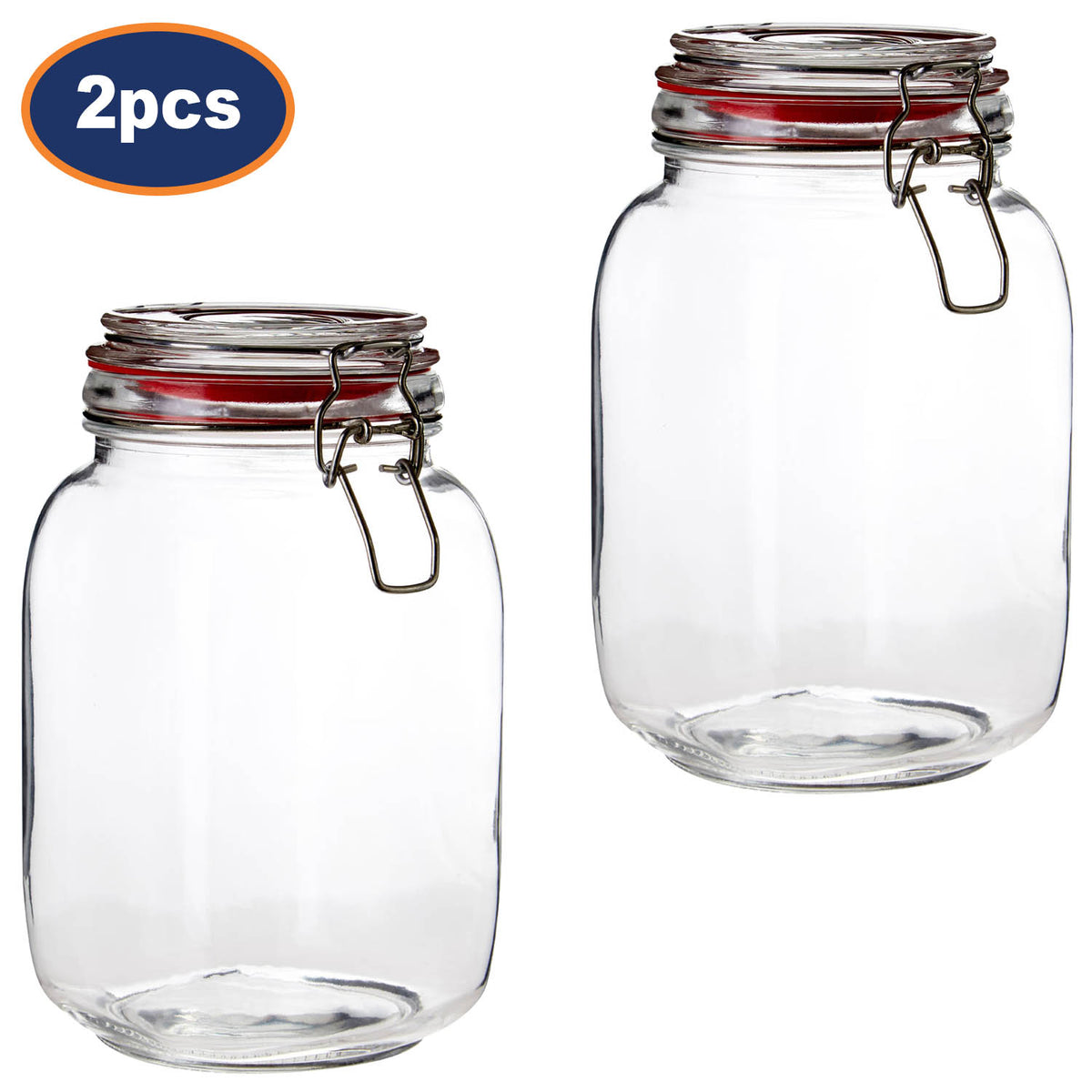 2pcs 1500ml Deli Clip Top Canister Jar
