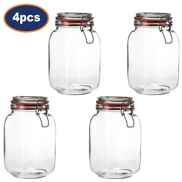 4pcs 1500ml Deli Clip Top Canister Jar