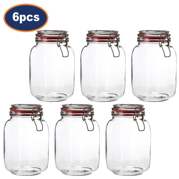 6pcs 1500ml Deli Clip Top Canister Jar