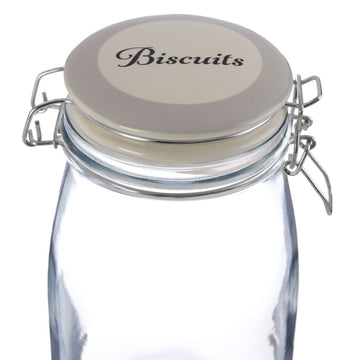 8pcs Grocer Tea Coffee Sugar Biscuit Glass Jar Canisters