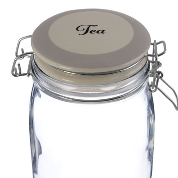 5pcs Grocer Tea Coffee Sugar Salt Herbs Glass Jar Canister