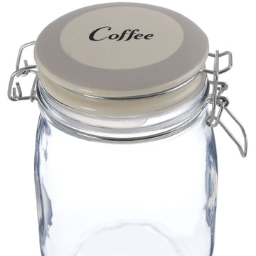 Grocer Coffee Storage Jar Ceramic Lid 1 Litre