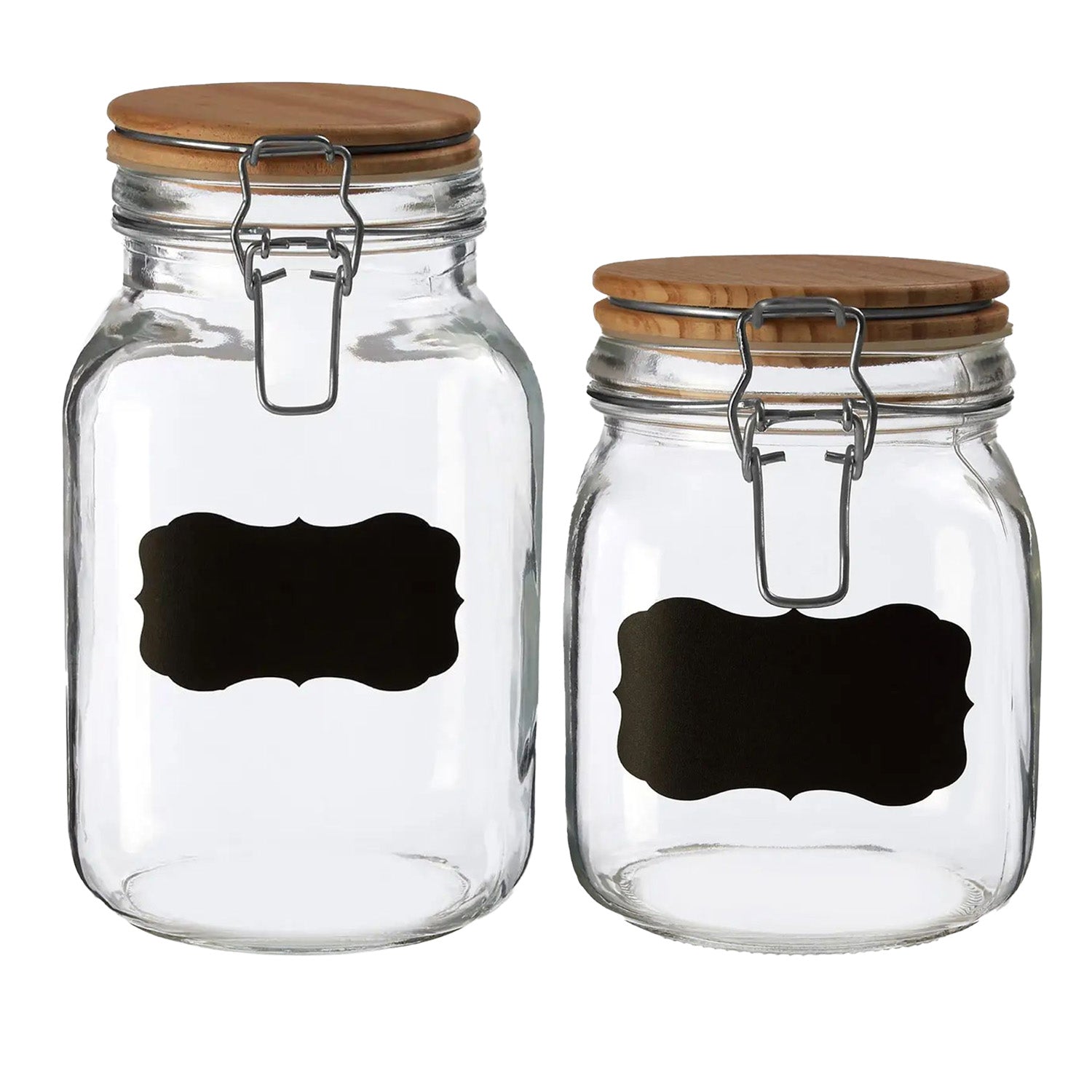 2pcs Small & Medium Airtight Glass Jars Set