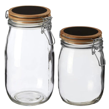 2pcs Large & Medium Airtight Glass Jars Set