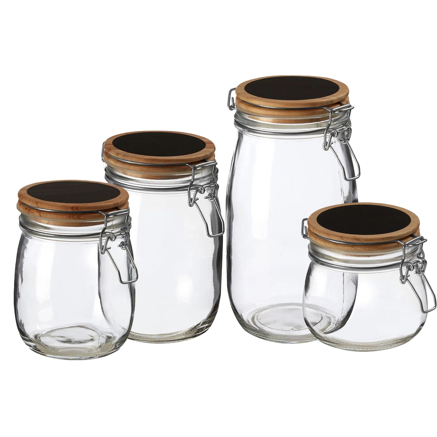 4pcs Small Medium Large Airtight Glass Jars