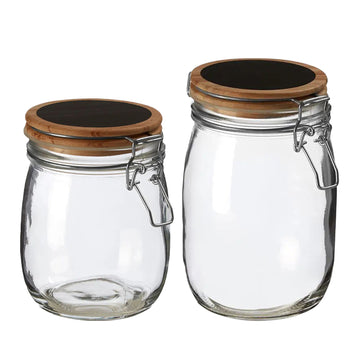 2Pcs Medium & Small Clip top Glass Jars Set