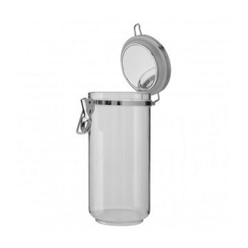 2-pc Gozo Medium & Large Silver Clear Plastic Storage Canister