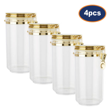 4pcs Gozo Large Gold Plastic Food Storage Canister