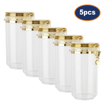 5pcs Gozo Large Gold Plastic Food Storage Canister