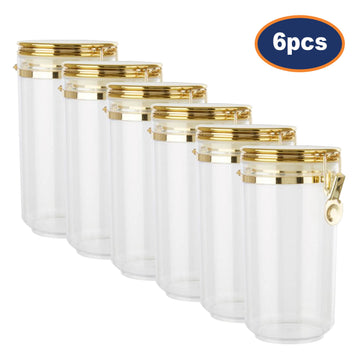 6pcs Gozo Large Gold Plastic Food Storage Canister