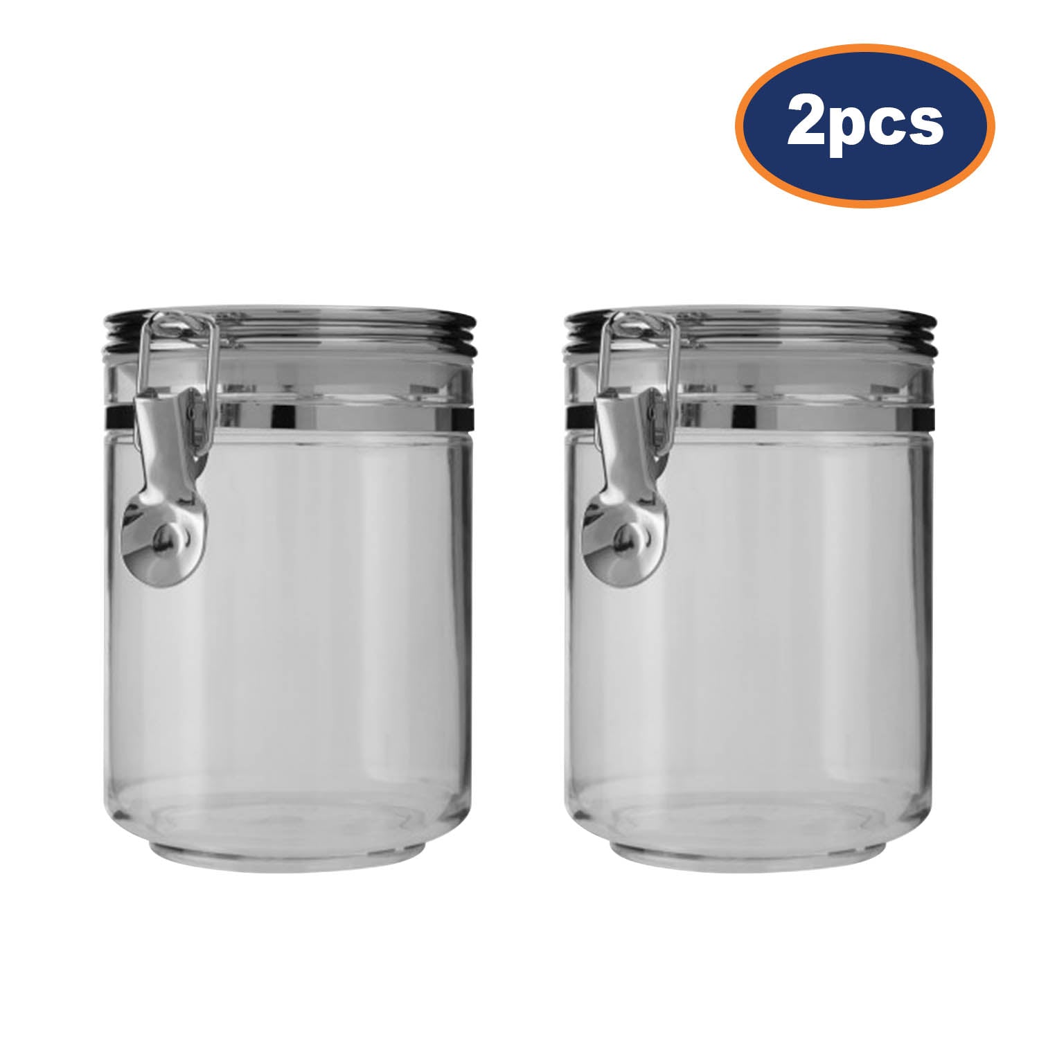 2pcs Gozo Medium Silver Plastic Dry Food Storage Container