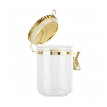 2-pc Gozo Medium & Large Gold Clear Plastic Storage Canister